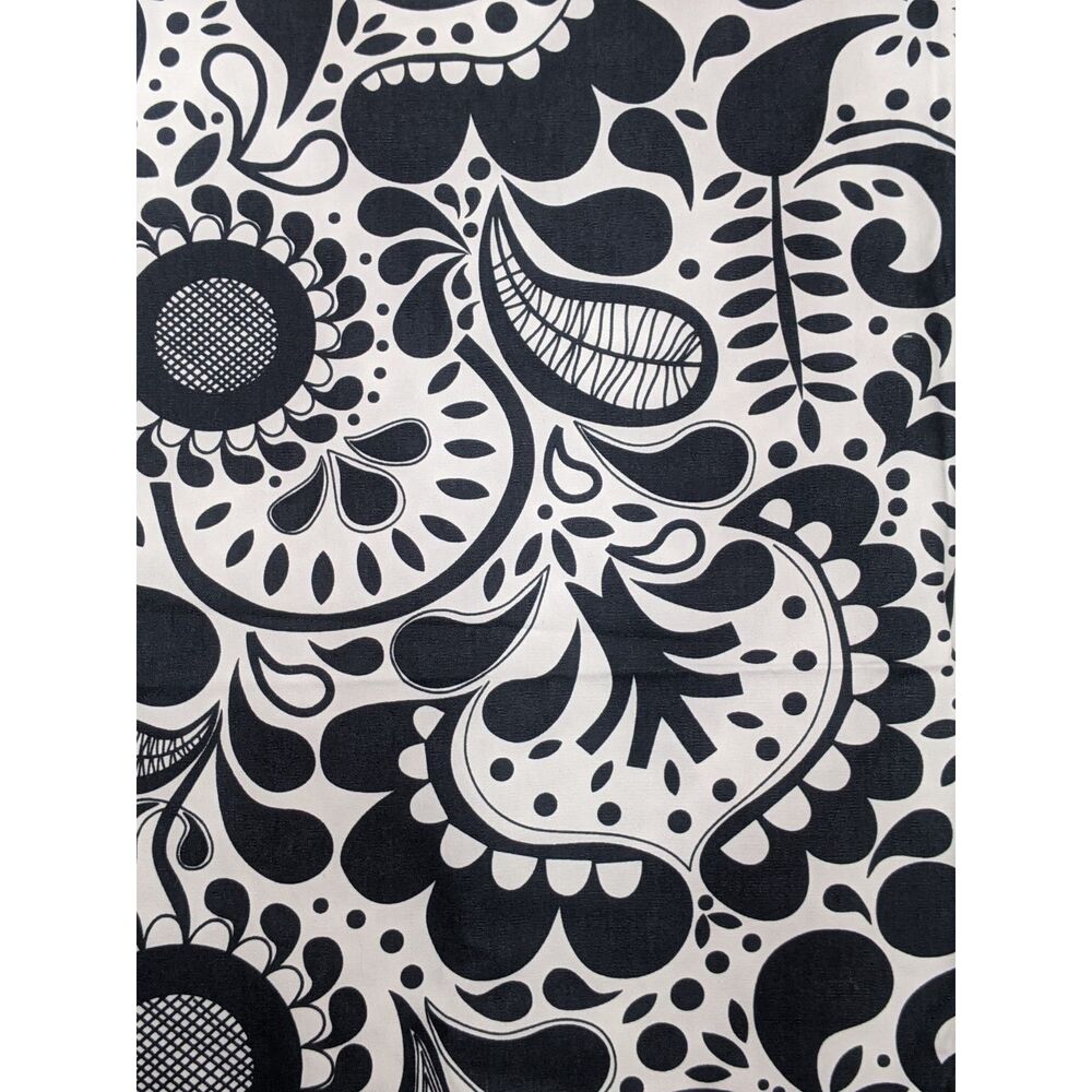 IKEA Akerkulla Fabric Eva Lundgren Black White Scandinavian Folk Design 1.3 Yds